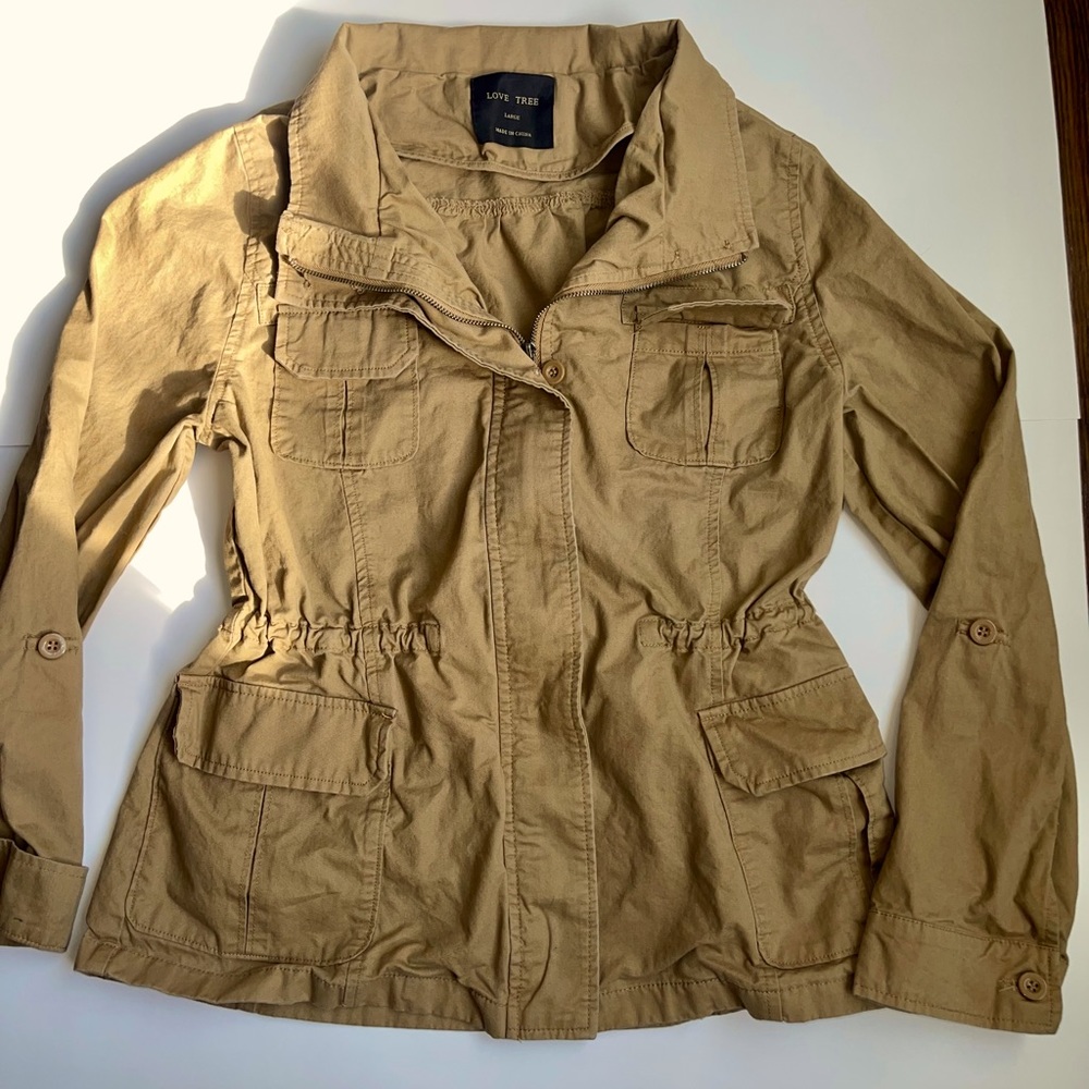 Tan zip up jacket